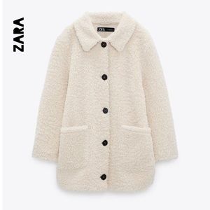 ☀️NWT☀️ZARA Fleece Coat XS